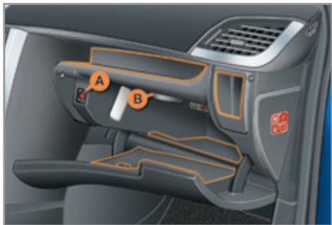 PEUGEOT 207 CC Phase 3 (2012-2015) - Boîte à gants éclairée - 1