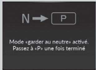 Acura RDX (2019) - Pour maintenir la boite de vitesses en position N (mode lave-auto) - 3