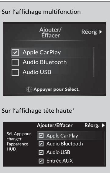 Acura RDX (2019) - Pour ajouter ou retirer des éléments - 1