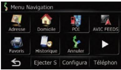 SUBARU Forester (2008-2010) Système audio et de navigation - Touchez [Menu] sur l'écran de la carte. - 1