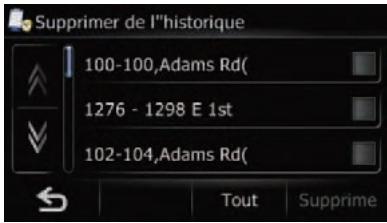 SUBARU Forester (2008-2010) Système audio et de navigation - Touchez [Supprimer]. - 1