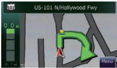 SUBARU Forester (2008-2010) Système audio et de navigation - Carte agrandie de l'intersection - 1