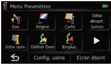 SUBARU Forester (2008-2010) Système audio et de navigation - Écran "Menu Paramètres" - 1