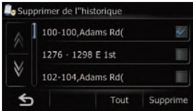 SUBARU Forester (2008-2010) Système audio et de navigation - Sélectionnez le lieu que vous souhaitez supprimer. - 1
