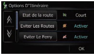 SUBARU Forester (2008-2010) Système audio et de navigation - Modification des critères de calcul de l'itinéraire - 1