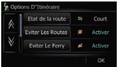 SUBARU Forester (2008-2010) Système audio et de navigation - Touchez [Options] sur l"Écran de confirmation de l'itinéraire". - 1