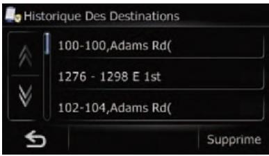 SUBARU Forester (2008-2010) Système audio et de navigation - Sélection d'un lieu que vous avez recherché récemment - 1