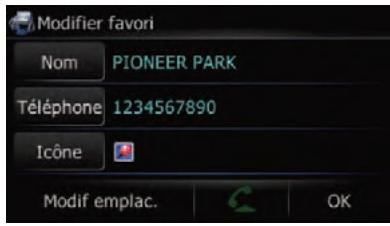 SUBARU Forester (2008-2010) Système audio et de navigation - Édition des lieux enregistrés   Édition de l'entrée dans le   "Favoris" - 1