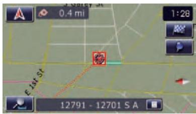 SUBARU Forester (2008-2010) Système audio et de navigation - Visualisation des informations concernant un emplacement spécifique - 1