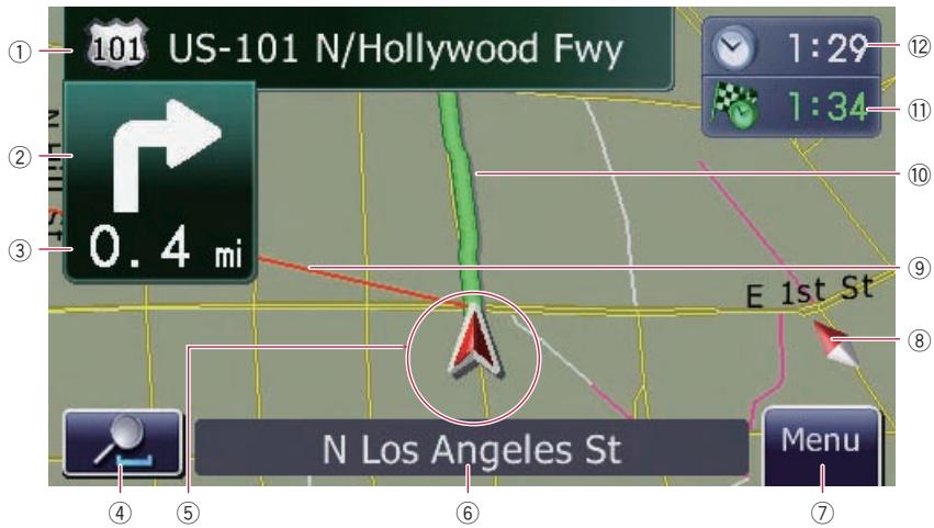 SUBARU Forester (2008-2010) Système audio et de navigation - Comment lore l'écran de la carte - 1