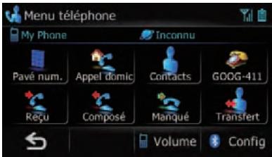 SUBARU Forester (2008-2010) Système audio et de navigation - Écran "Menu téléphone" - 1