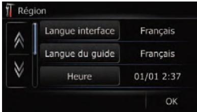 SUBARU Forester (2008-2010) Système audio et de navigation - Touchez [Région]. - 1