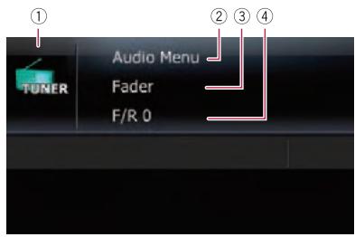 SUBARU Forester (2008-2010) Système audio et de navigation - Appuyez au centre de MULTI-CONTROL. L'écran "Audio Menu" apparait. - 1