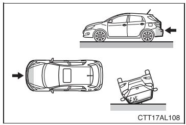 TOYOTA Matrix (2012) - Types de collisions pour lesquelles les airbags SRS latéraux et rideau risquent de ne pas se déployer - 2