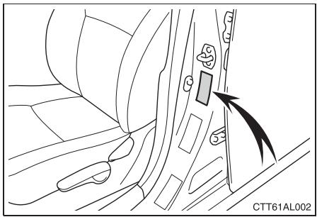 TOYOTA Matrix (2012) - Numéro d'identification du vehicule - 2