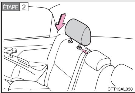TOYOTA Matrix (2012) - Les dossiers des sièges arrêtè sont rabattables. - 2