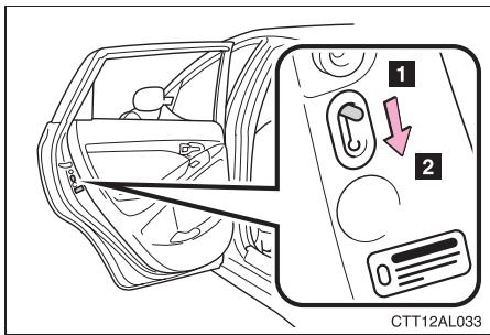 TOYOTA Matrix (2012) - Sécurité enfants des portes arrêté - 1