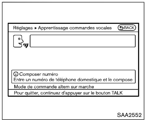NISSAN 370 Z (2016) - Enregistrement de la voix de l'utilisateur dans le système : - 3