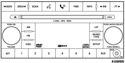 Chrysler 300 (2004-2010) - CODE DE VENTE REQ – RADIO AM/FM STÉRÉO AVEC CHANGEUR À SIX CD/DVD (PRISE AUX MP3/WMA) - 1