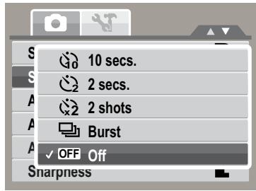 HP SW350 - Setting the Self-Timer/Burst - 2