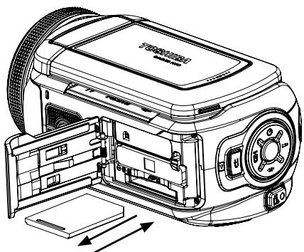 TOSHIBA CAMILEO H10 - Insertion et retrait d'une carte SD (en option) - 1
