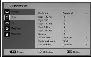 PACKARD BELL MAESTRO 220 TV - Régler les paramètres de son - 1