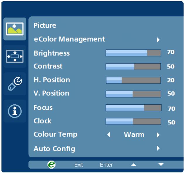 PACKARD BELL VISEO 223DX - Ajuster les paramètres OSD - 2