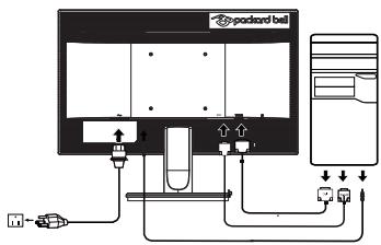PACKARD BELL VISEO233D - Connecting your monitor to a computer - 1