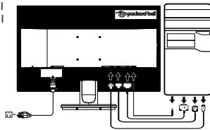 PACKARD BELL VISEO273D - Connexion du moniteur à l'ordinateur - 1