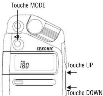 Touche MODE MODE SEKONIC 180 Touche UP Touche DOWN