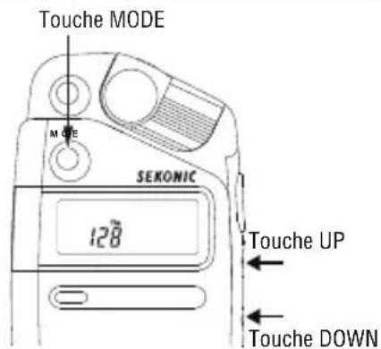Touche MODE M OIE SEKONIC 120 Touche UP Touche DOWN