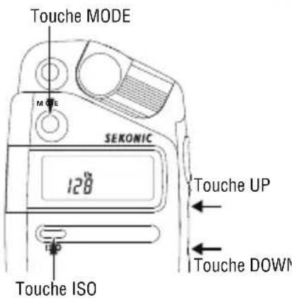 Touche MODE M O M E SEKONIC 120 Touche ISO Touche UP Touche DOWN