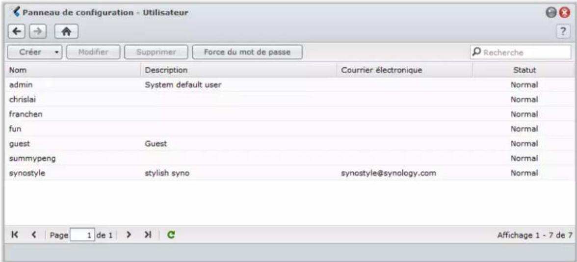 SYNOLOGY USB Station 2 - Gérer les utilisateurs - 1