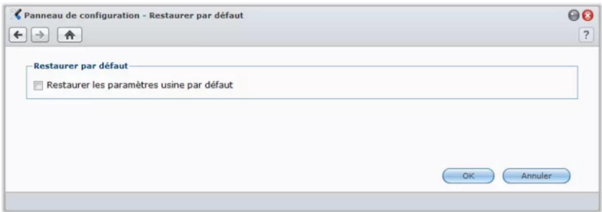 SYNOLOGY USB Station 2 - Restaurer l'USB Station 2 à ses paramètres d'usine par défaut - 1