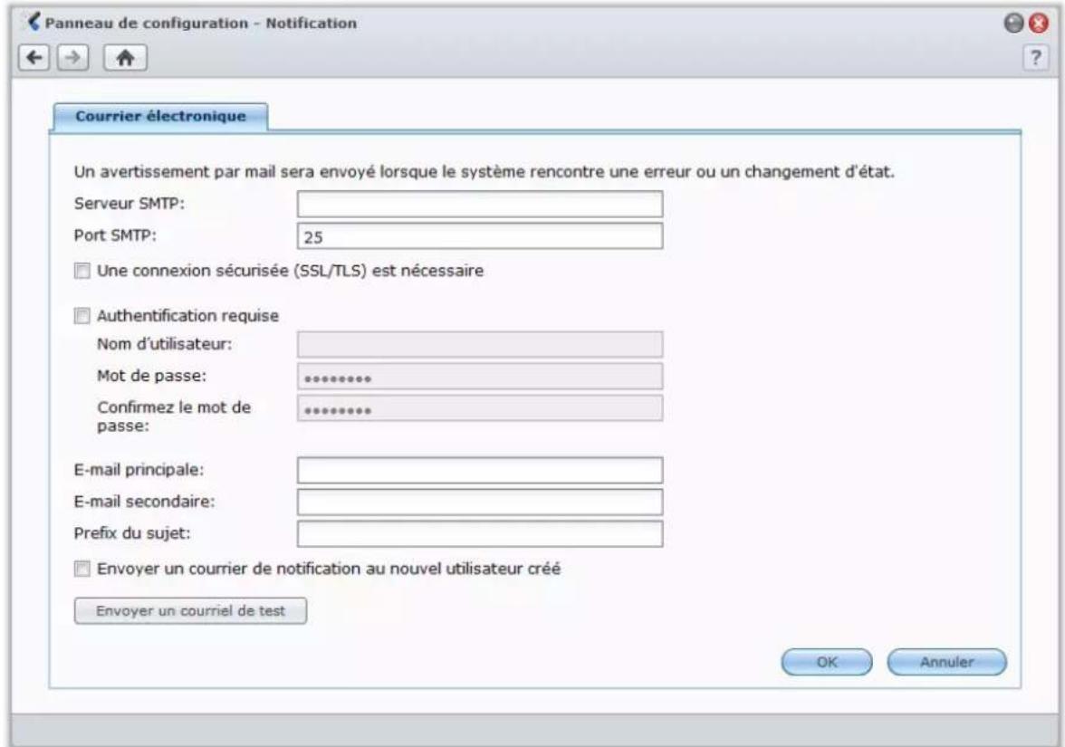 SYNOLOGY USB Station 2 - Recevoir les notifications d'événements - 1
