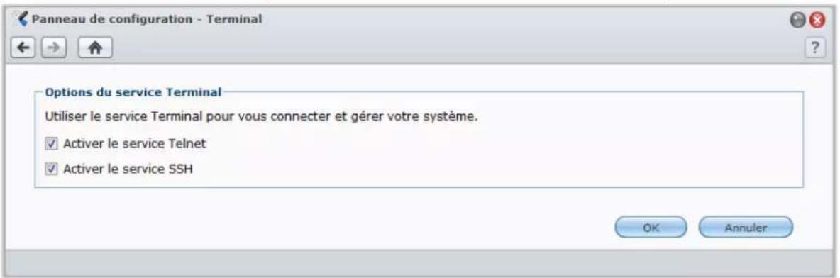 SYNOLOGY USB Station 2 - Activer les services de terminal - 1