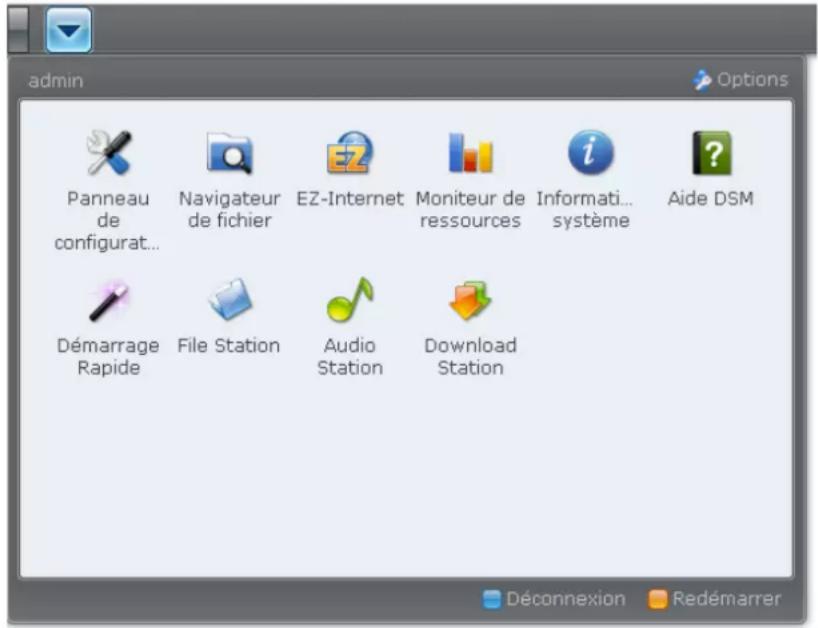 SYNOLOGY USB Station 2 - Gérer DSM avec le Menu principal - 1