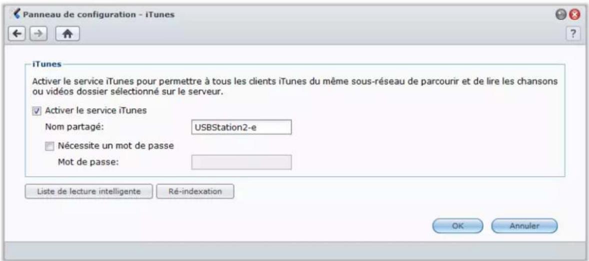 SYNOLOGY USB Station 2 - Gérer le service iTunes - 1