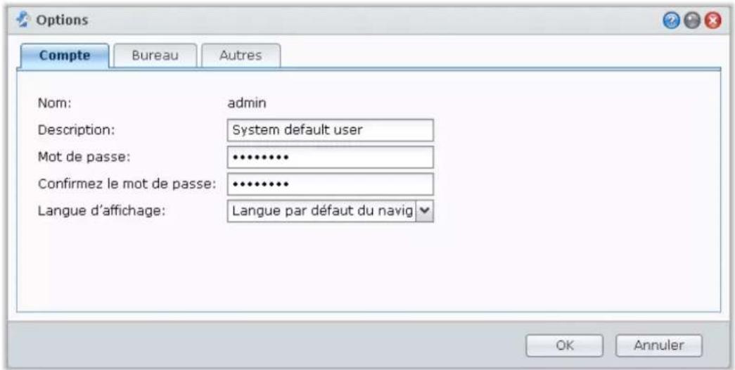 SYNOLOGY USB Station 2 - Gérer les options personnelles - 1