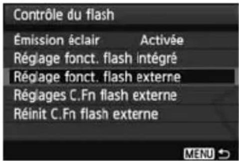 CANON Speedlite 320 EX - Sélectionnez [Contrôle du flash]. - 1