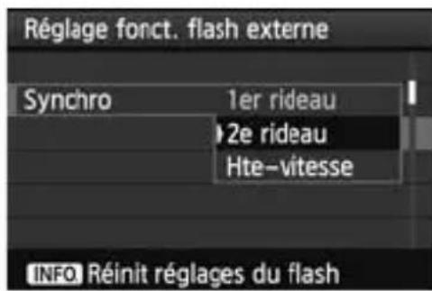CANON Speedlite 320 EX - Sélectionnez [Synchro]. - 1