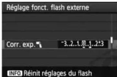CANON Speedlite 320 EX - Sélectionnez [Corr. exp.]. - 1