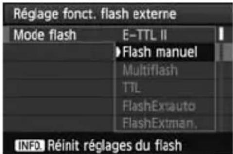 CANON Speedlite 320 EX - Sélectionnez [Mode flash]. - 1