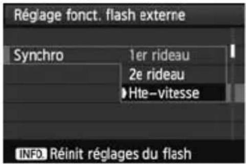 CANON Speedlite 320 EX - Sélectionnez [Synchro]. - 1