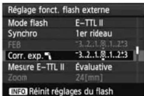 CANON Speedlite 320 EX - Correction d'exposition au flash - 1