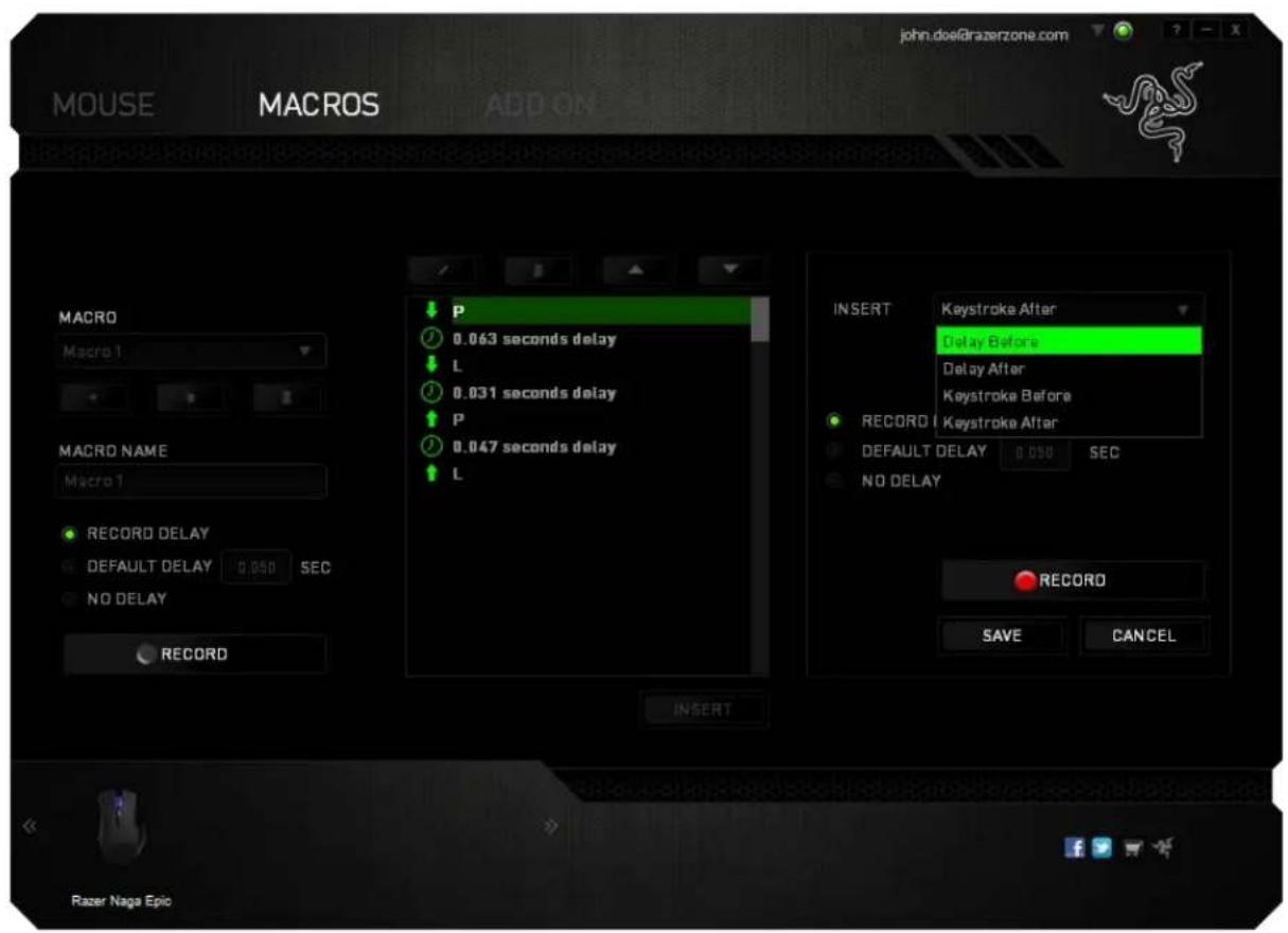 RAZER Naga Epic Elite MMO - MACROS TAB - 5