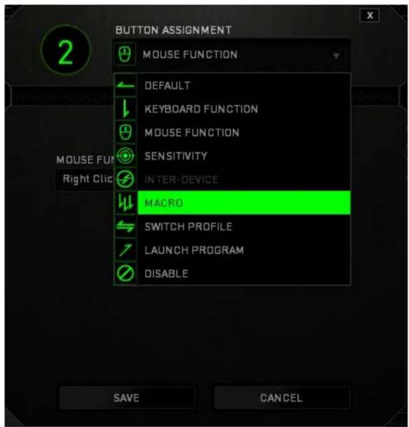 RAZER Naga Epic Elite MMO - BUTTON ASSIGNMENT MENU - 1