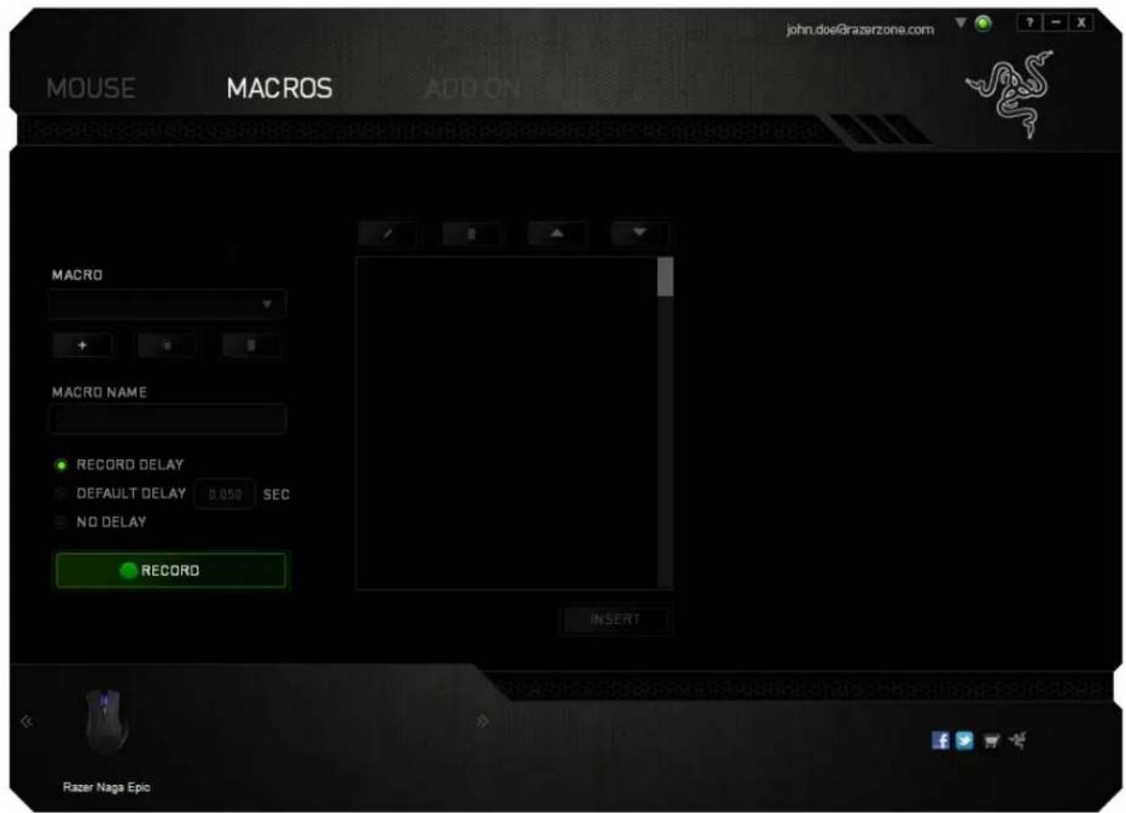 RAZER Naga Epic Elite MMO - MACROS TAB - 3