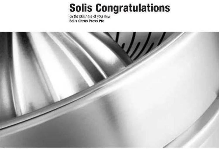 Solis Citrus Press Pro 845 - Recattes fournies avec le mode d'emploi du Citrus Press Pro - 1