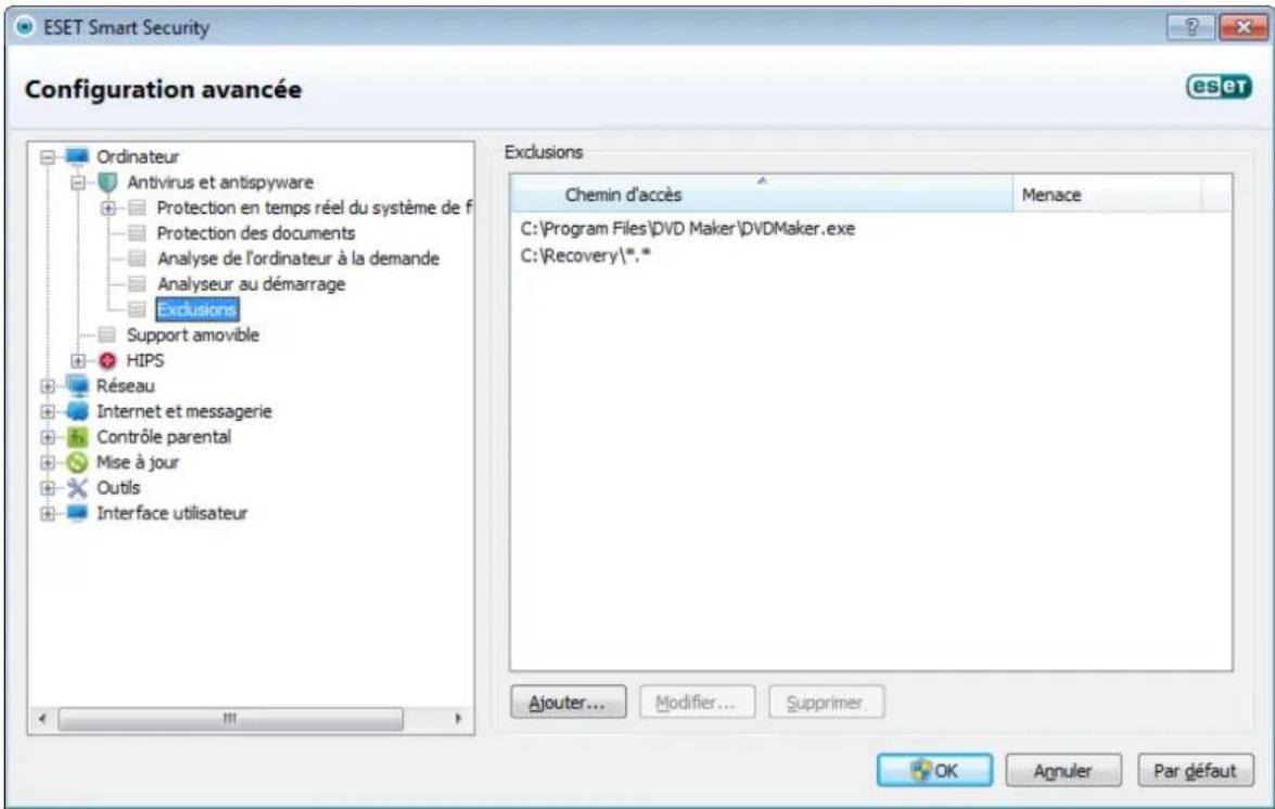 ESET Smart Security 5 - Exclusions - 1